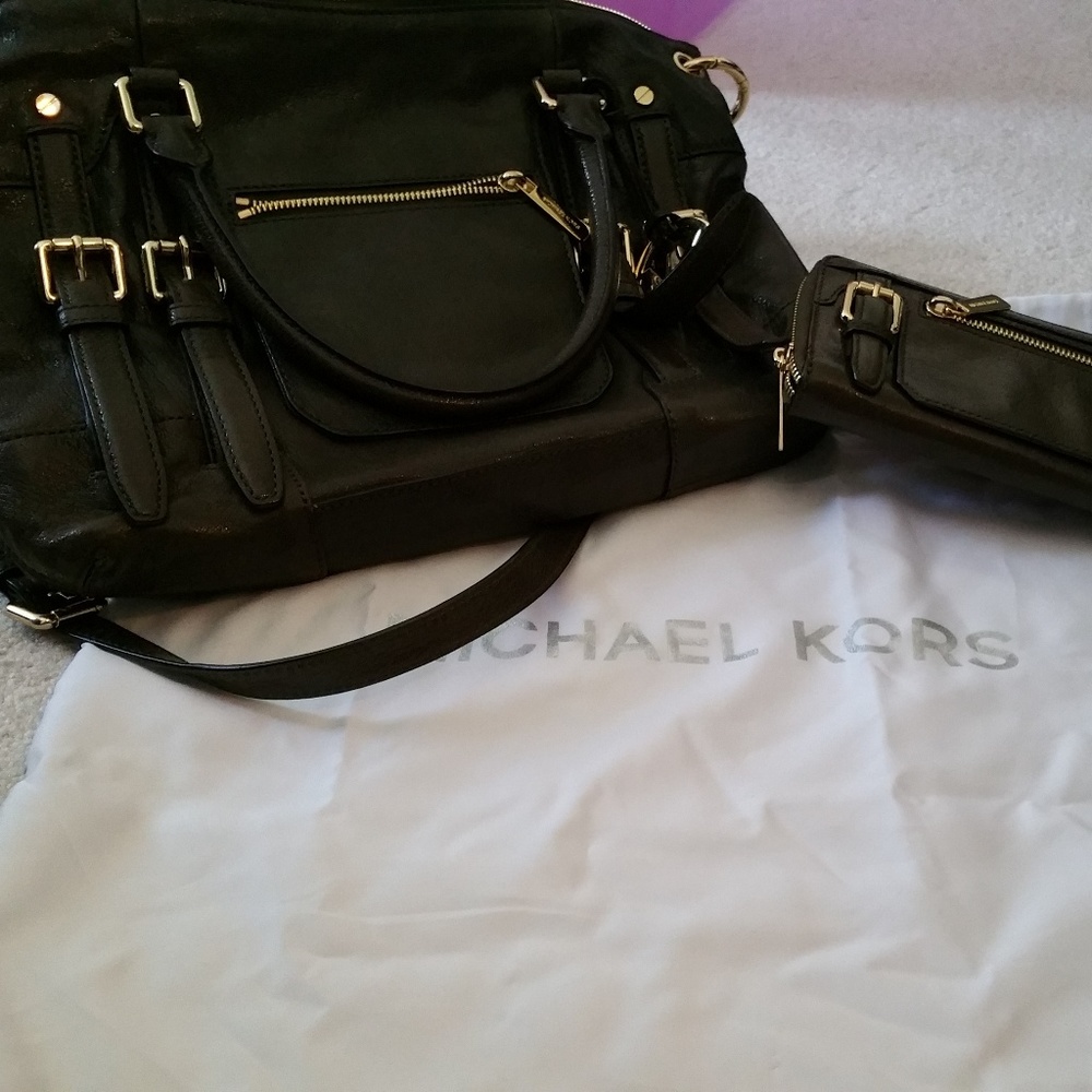 Army green MK purse and wallet set
